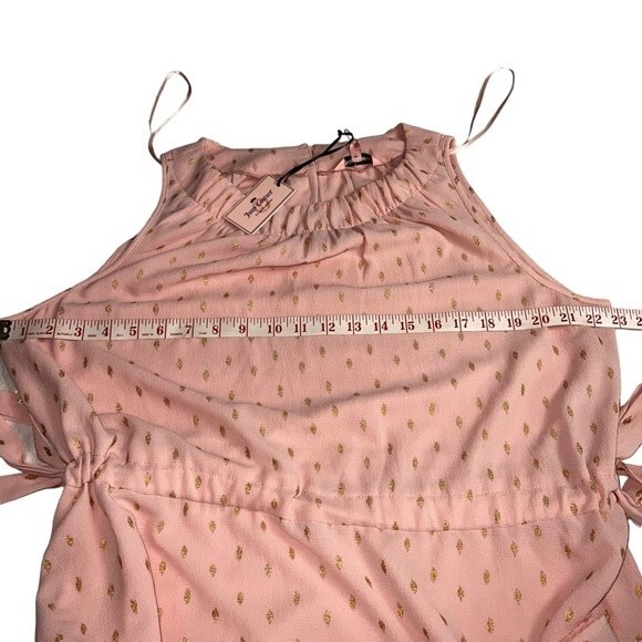 NWT Juicy Couture Blush Pink Gold Sleeveless Dress XXL Lightweight Cinched Waist - Picture 11 of 12